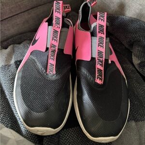 Nike Black and Pink Slip-On Shoes